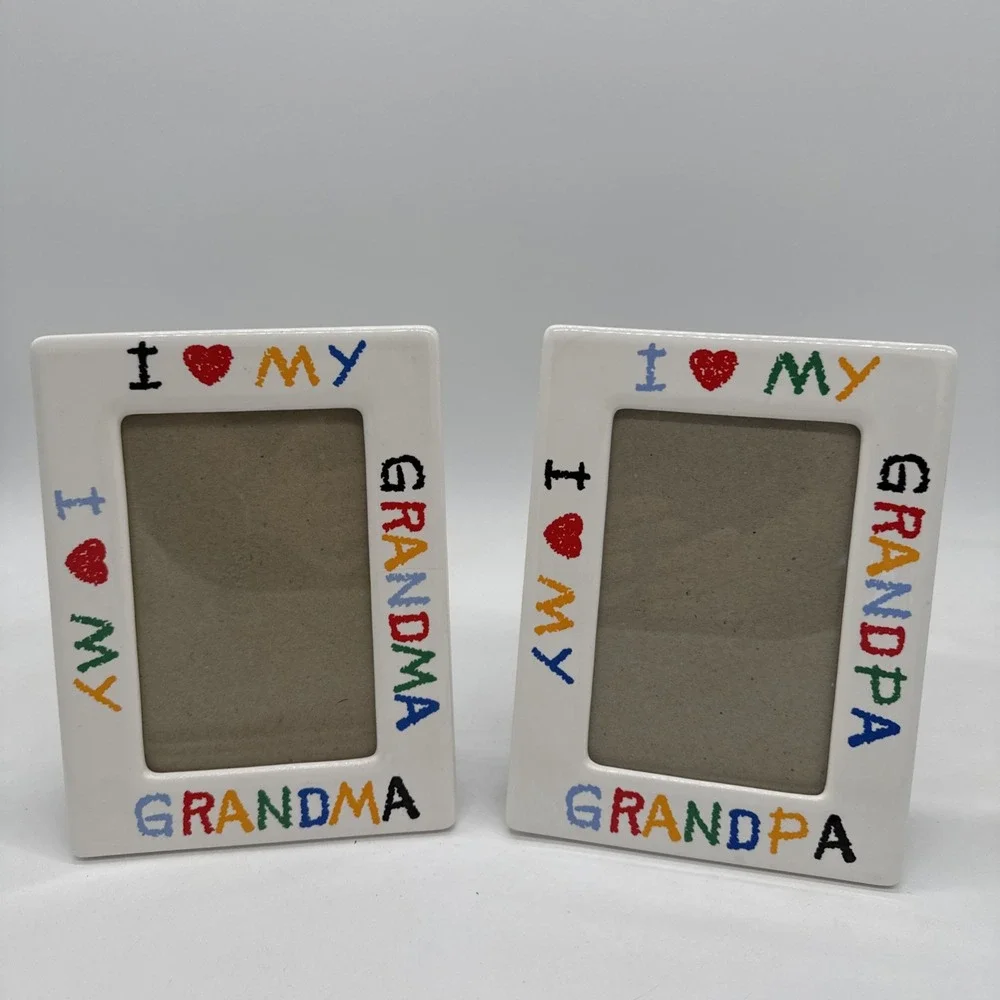 Set I Love My Grandma/Grandpa Colorful 4 X 6 Picture Frames